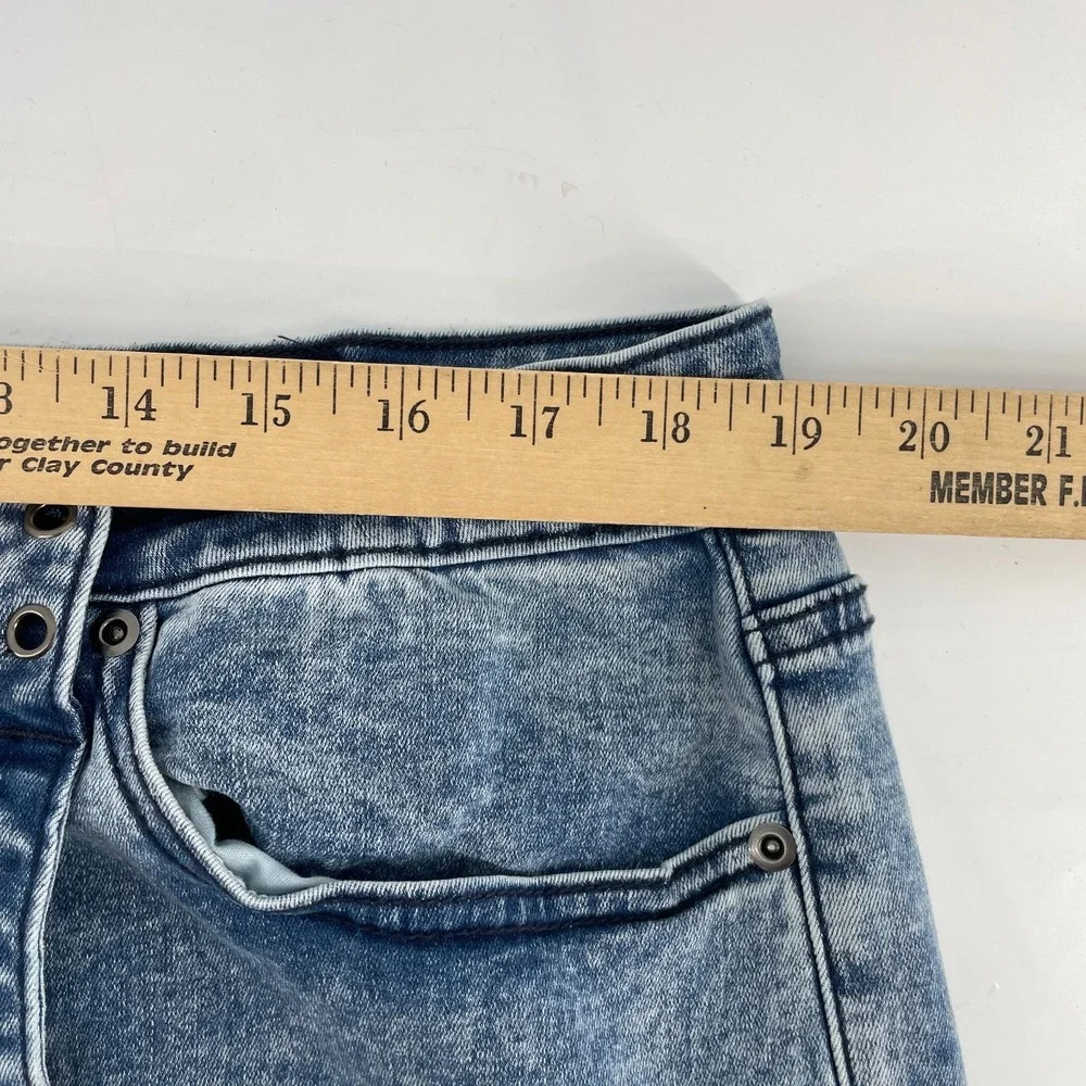 Social Collision Jeans Women Sz 20 Acid Wash Moto Suspender Flare Low‎ Rise 38